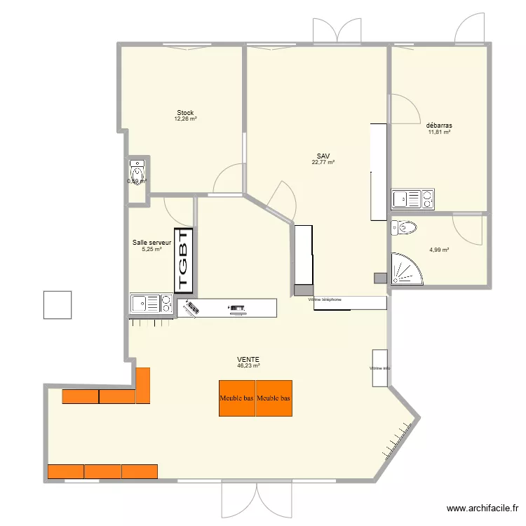 Boutique Niort projection. Plan de 