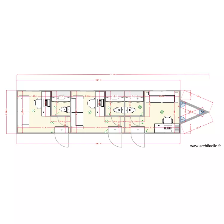 T31. Plan de 7  et 23 m²
