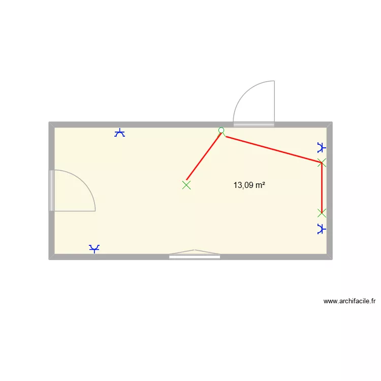 Atelier. Plan de 1 pièce et 13 m²