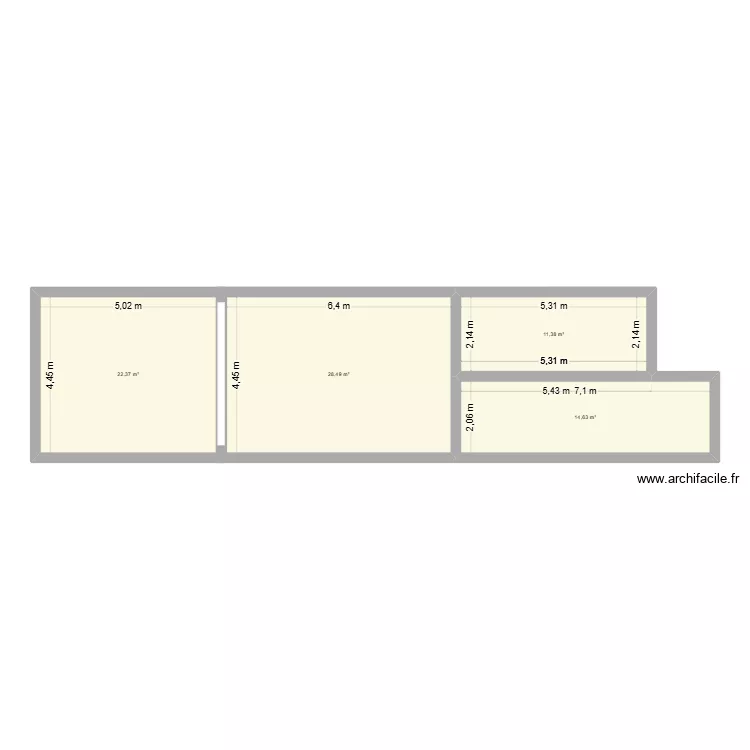 Chaussoy. Plan de 4  et 77 m²