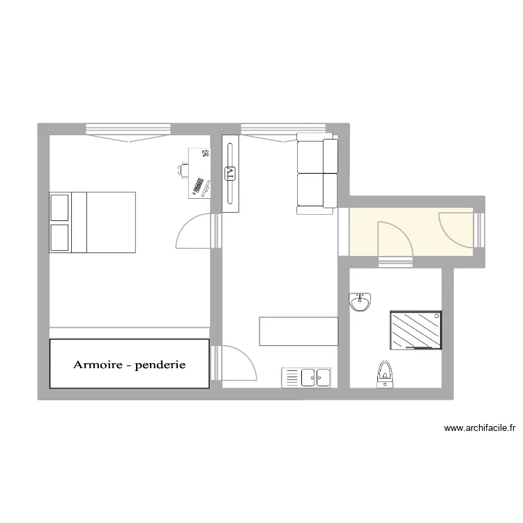 pimpant. Plan de 2  et 8 m²