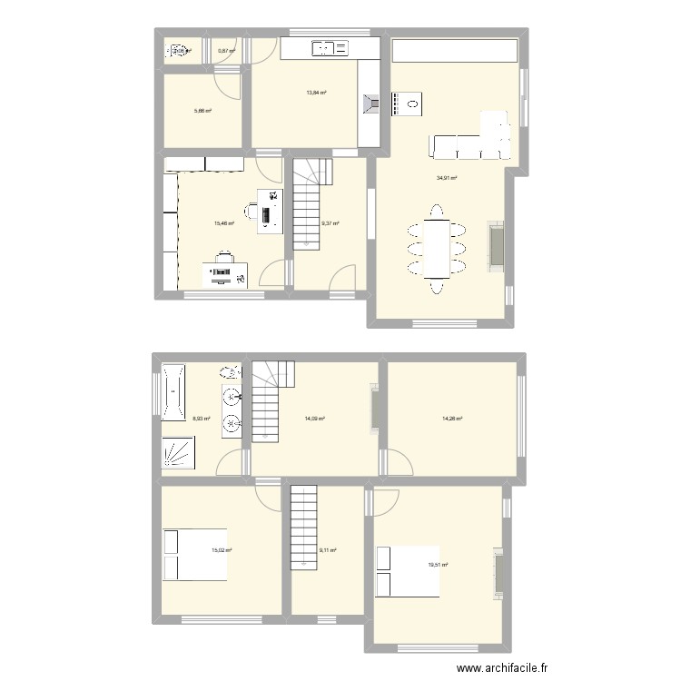 Maison. Plan de 0 pièce et 0 m2