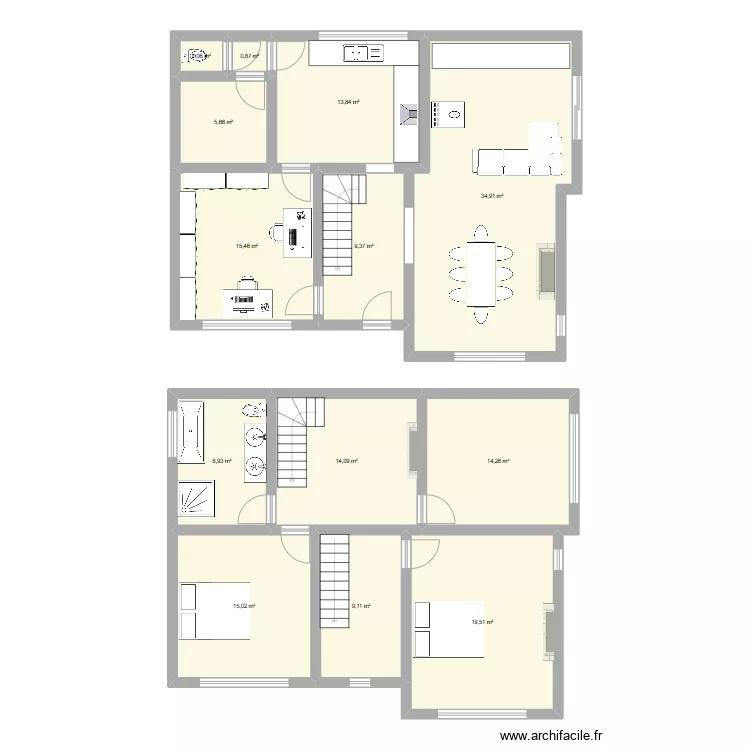 Maison. Plan de 