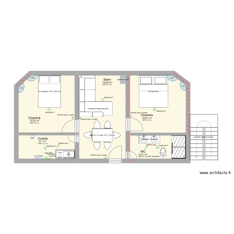 Mainson_ST_Jul_DS_R+1. Plan de 5 pièces et 49 m2