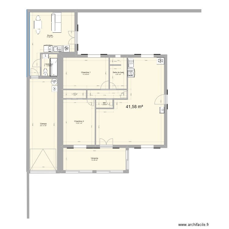 Maison Garage 2. Plan de 10 pièces et 130 m2