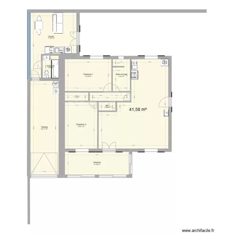 Maison Garage 2. Plan de 