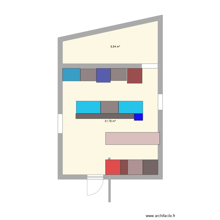 PLAN CUISINE PAVOIS. Plan de 2 pièces et 42 m2