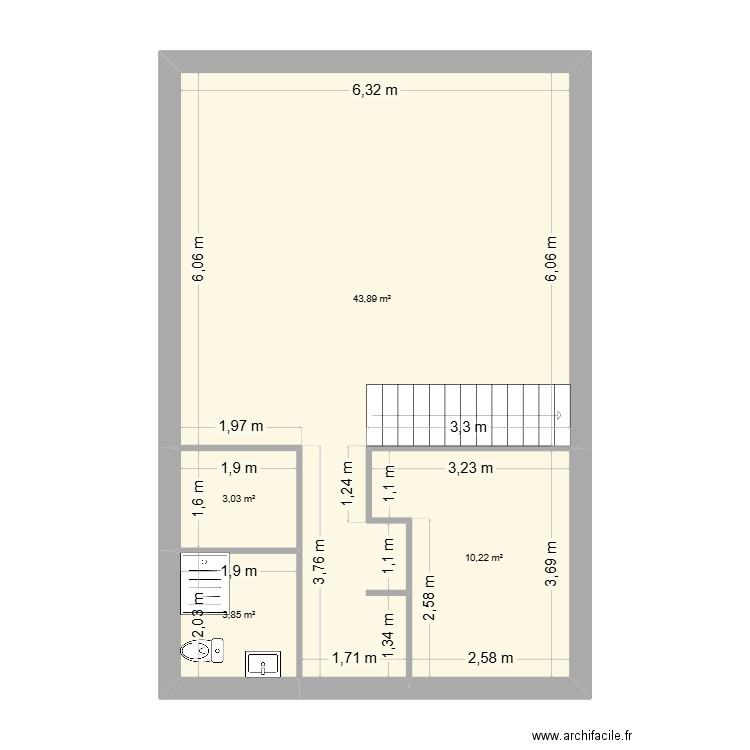 Longuesse Plan  1.2. Plan de 4 pièces et 61 m2