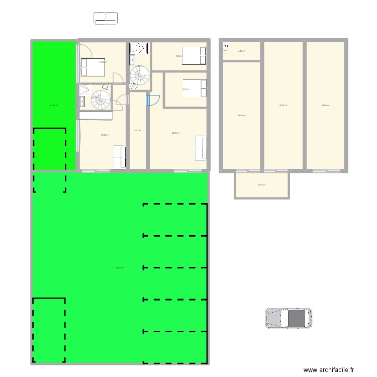 Plan Taverny Grand. Plan de 15 pièces et 433 m2