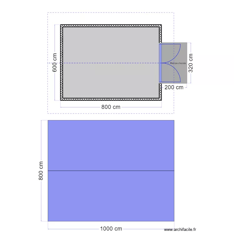 Construction local technique &agrave; Roura. Plan de 