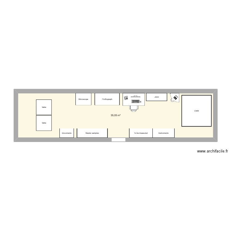 INC LLAB. Plan de 1 pièce et 35 m2