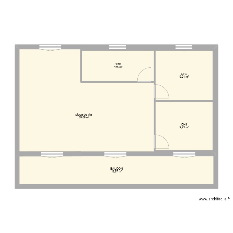 APPARTE 1 VILLEDIEU. Plan de 5 pièces et 115 m2