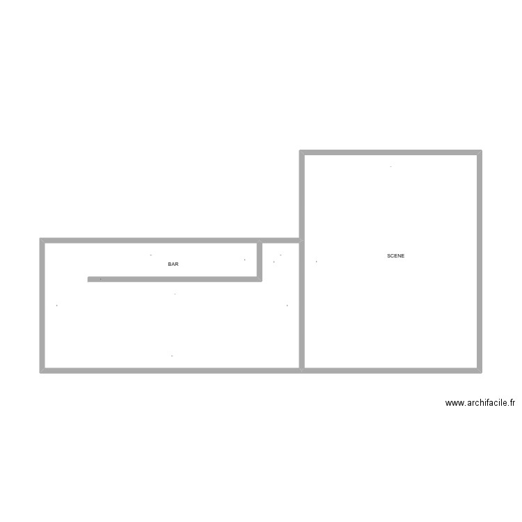 La Pente. Plan de 2 pièces et 38 m2