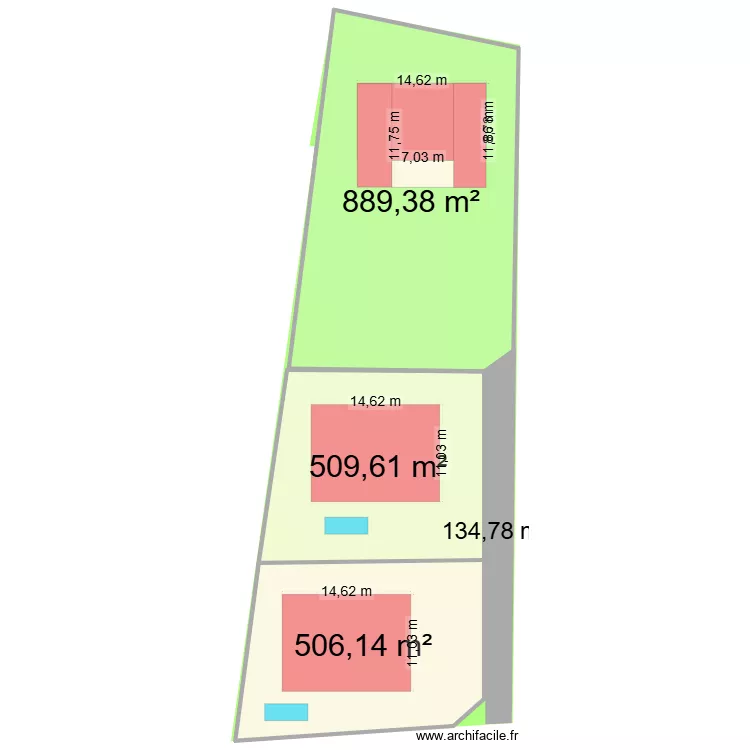 HILAIRE. Plan de 3 et 1905 m² HILAIRE. Plan de 3 et 1905 m²