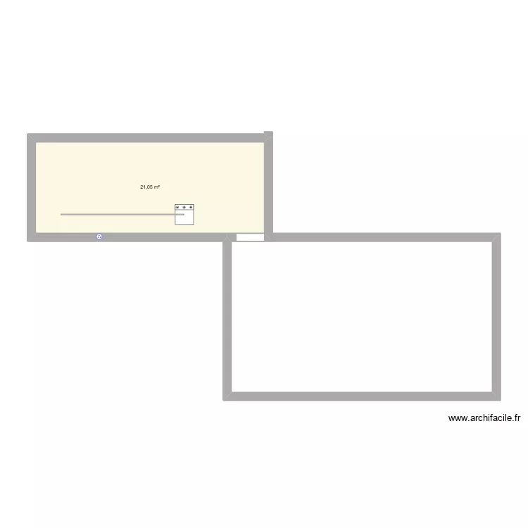 Fournil Charpente. Plan de 1 Pièce et 21 m² Fournil Charpente. Plan de 1 Pièce et 21 m²