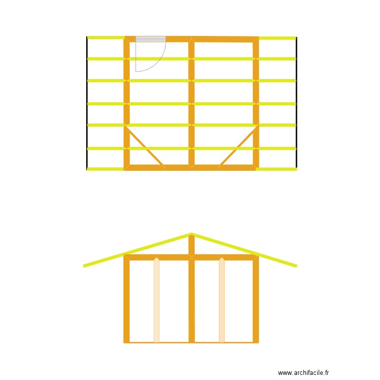 cabanon etang. Plan de 26 pièces et 20 m2
