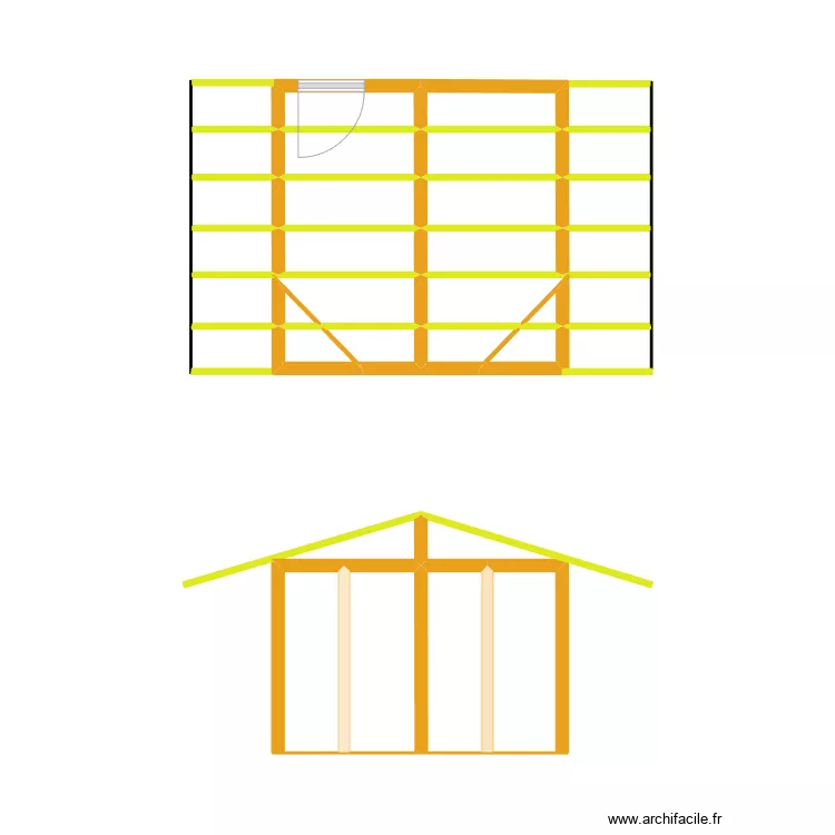 cabanon etang. Plan de 