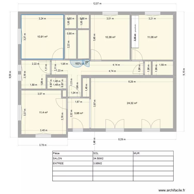 Maison Glandon. Plan de 