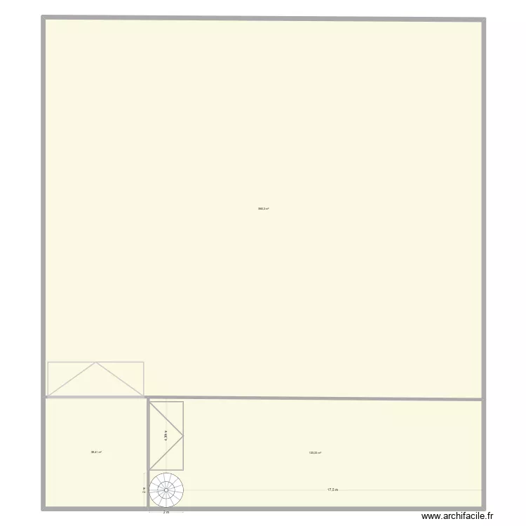 Hangar bek. Plan de 3 et 727 m² Hangar bek. Plan de 3 et 727 m²