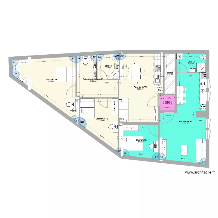 Contamine sur Arve Essai 2. Plan de 11  et 133 m²