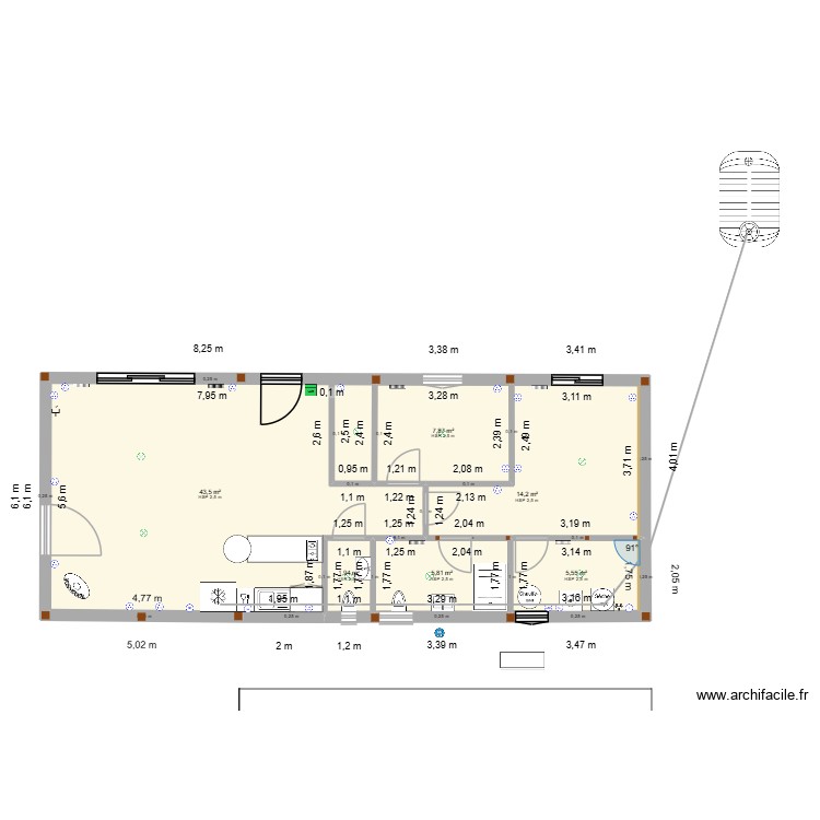 Chalet janvier 26  coté arrière. Plan de 0 pièce et 0 m2