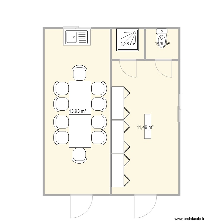 CIMAT - SABLONS. Plan de 4 pièces et 28 m2