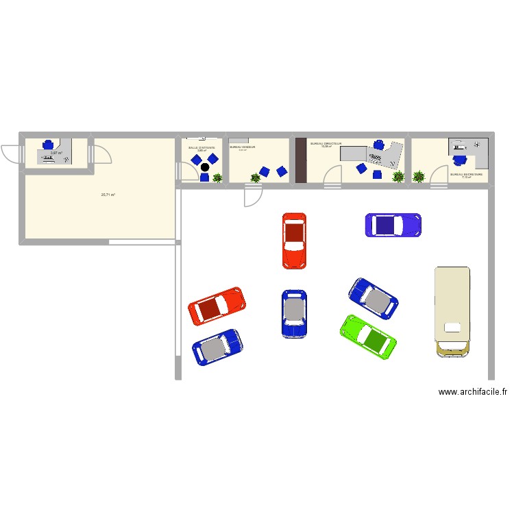 AUTO 3000. Plan de 6 pièces et 56 m2