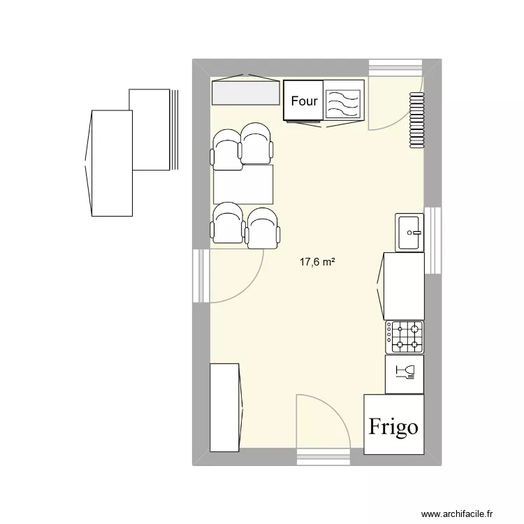 cuisine. Plan de 1 et 18 m² cuisine. Plan de 1 et 18 m²
