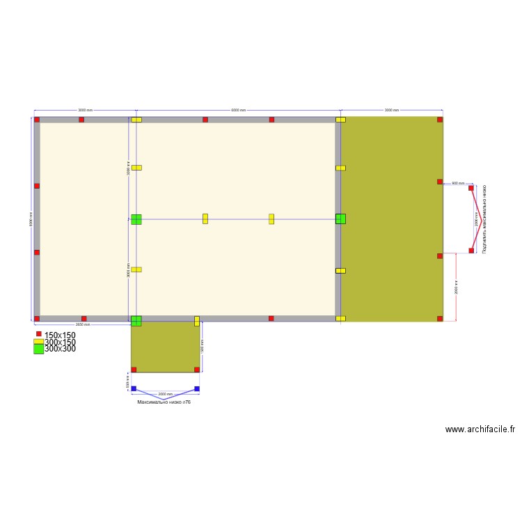 Сигнал Сваи. Plan de 3 pièces et 68 m2