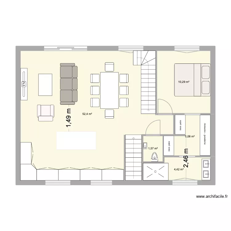 MAISON BRUZ. Plan de 5  et 74 m²