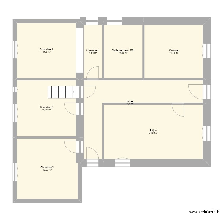 Johnson. Plan de 8 pièces et 116 m2