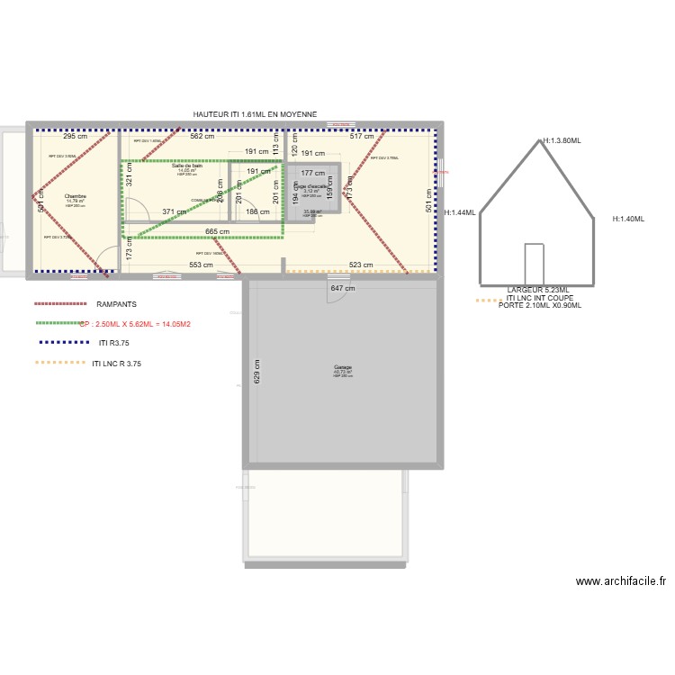 PUJOL. Plan de 18 pièces et 288 m2