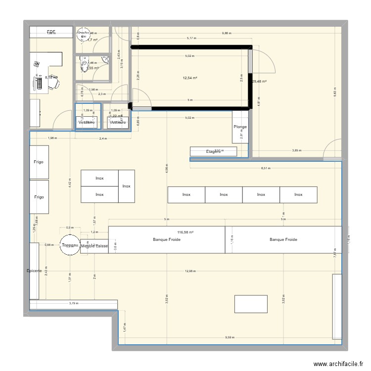 Plan bollene. Plan de 7 pièces et 172 m2