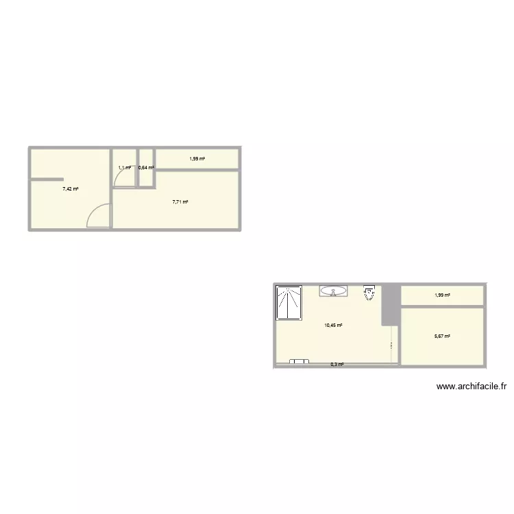 VAISSIERE. Plan de 10  et 38 m²