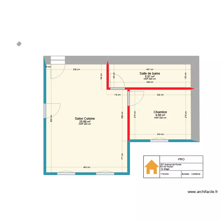 257 Forbin 1er &eacute;tage. Plan de 