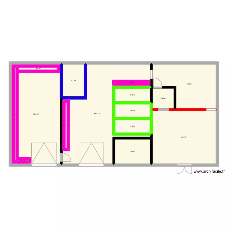 entreprise thomas. Plan de 15  et 174 m²