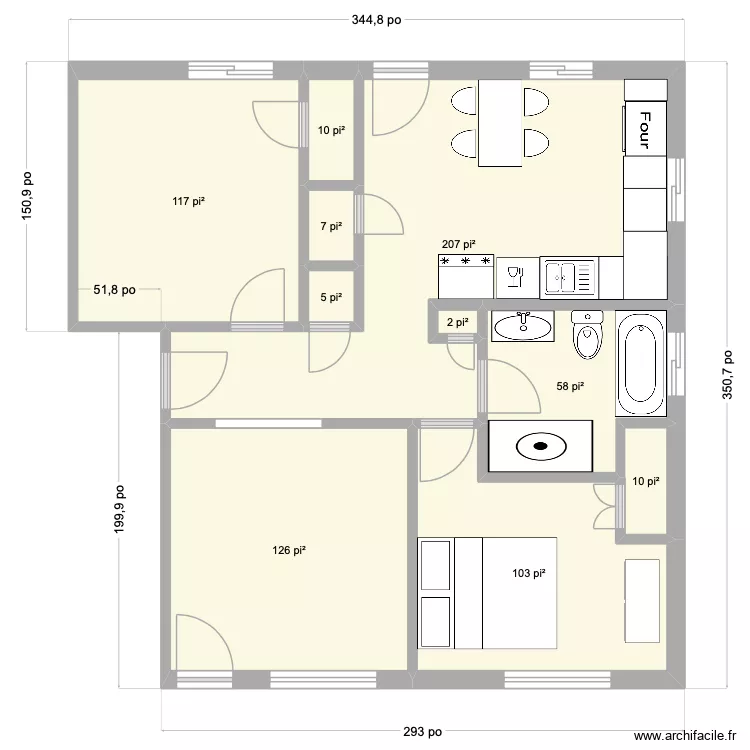 Trudelle2. Plan de 10  et 60 m²