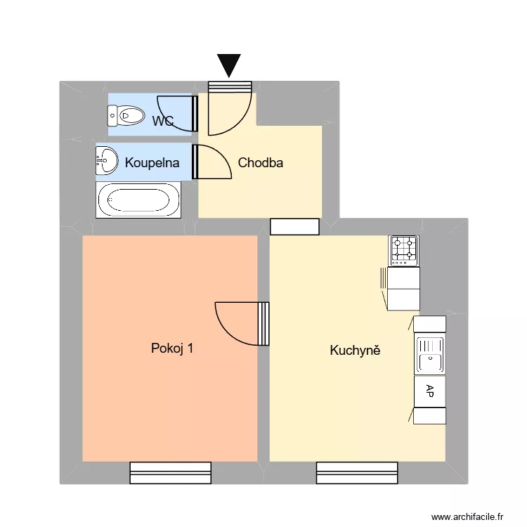 Budovatelsk&aacute; 465, byt 18. Plan de 10 pièces et 37 m²
