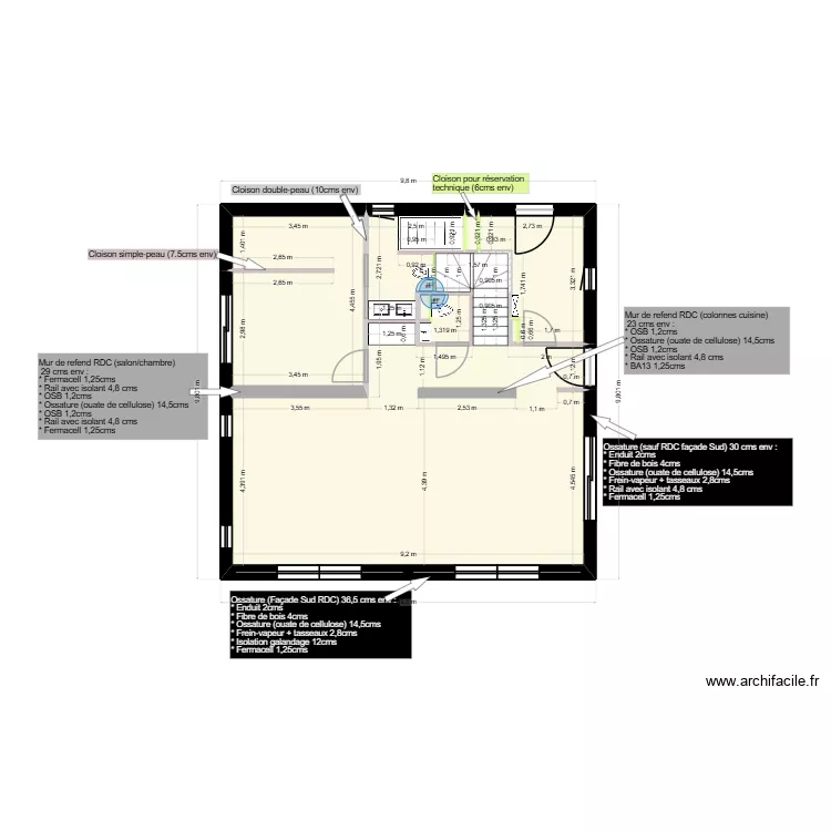 CHASSIN MAJ - Pour mesures. Plan de 20  et 161 m²