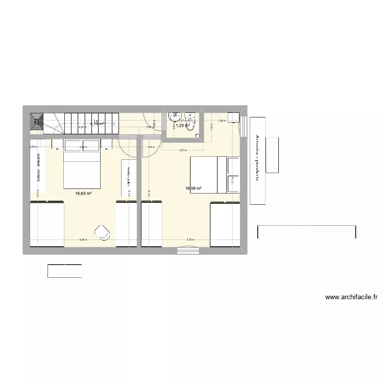 1er_etage. Plan de 1  et 1 m²