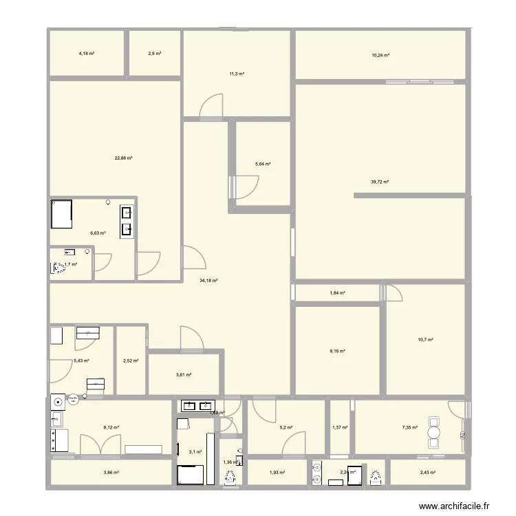 projet Maison. Plan de 27  et 211 m²