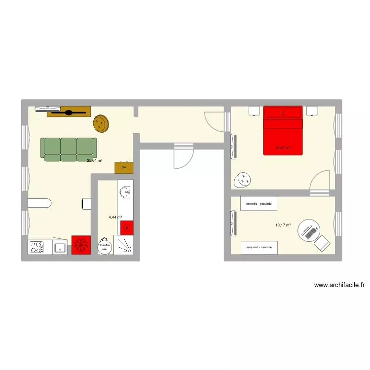 Rome_Marseille. Plan de 4 Pièces et 55 m² Rome_Marseille. Plan de 4 Pièces et 55 m²
