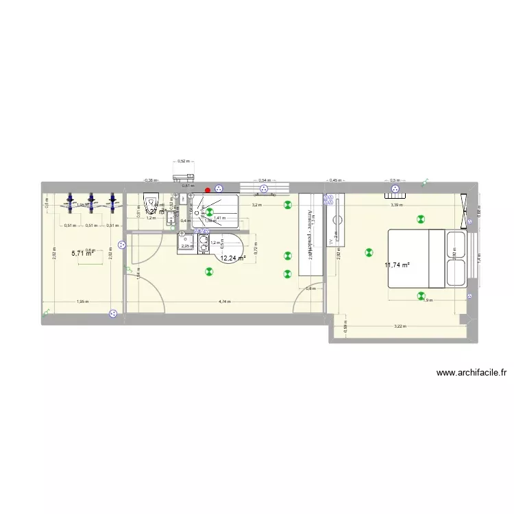 Fond garage4. Plan de 4 Pièces et 31 m²