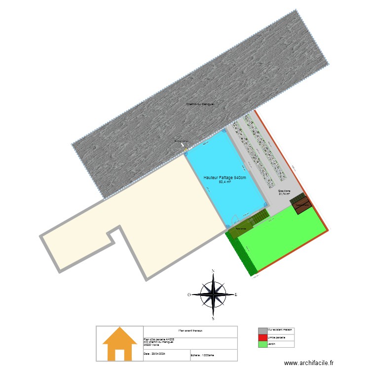 maison avant travaux. Plan de 2 pièces et 183 m2