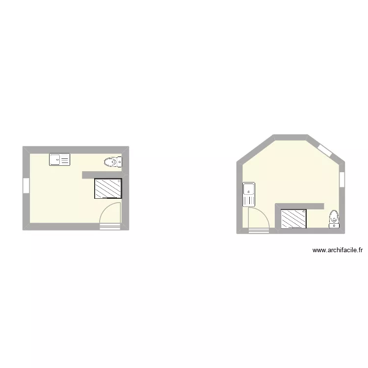 impropre. Plan de 2  et 20 m²