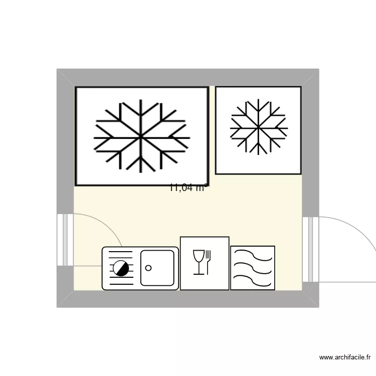 ETANG DES 3 FONTAINES 23. Plan de 1  et 11 m²