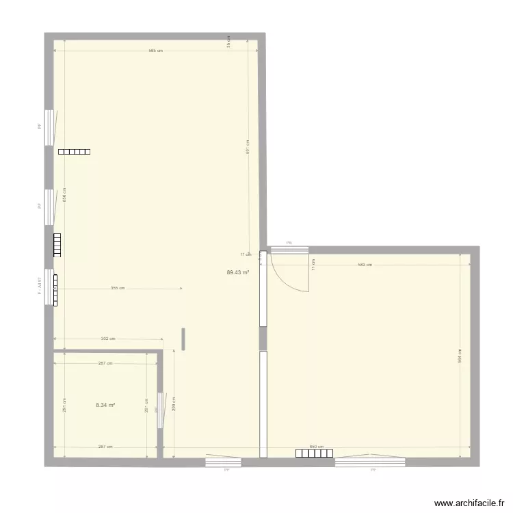 AL E7 EXISTANT vide1. Plan de 2 Pièces et 98 m²