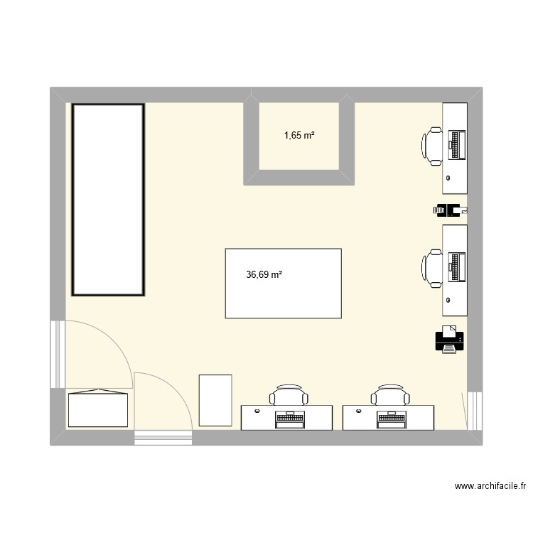 ch.forte. Plan de 2 pièces et 38 m2