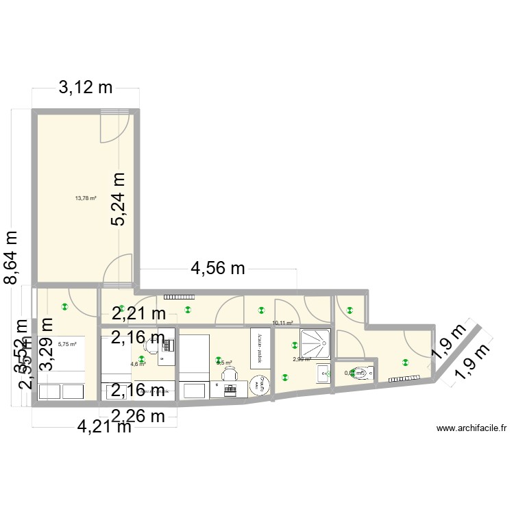 1/2 palier - Chambres + SdB Plan2. Plan de 0 pièce et 0 m2