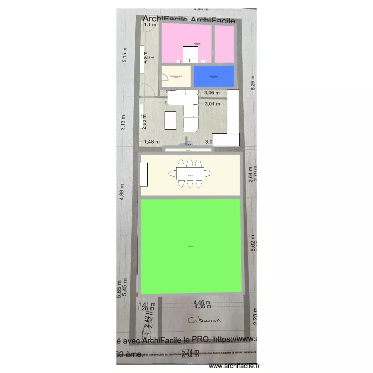 Maison. Plan de 6  et 260 m²
